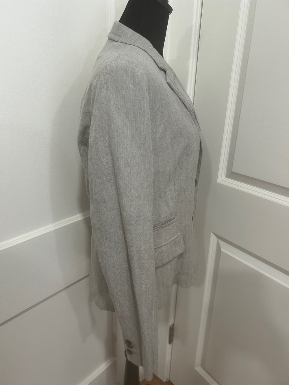 J.Crew Schoolboy Gray Herringbone Blazer Womens 12 Preppy Career Jacket academia - Picture 4 of 15